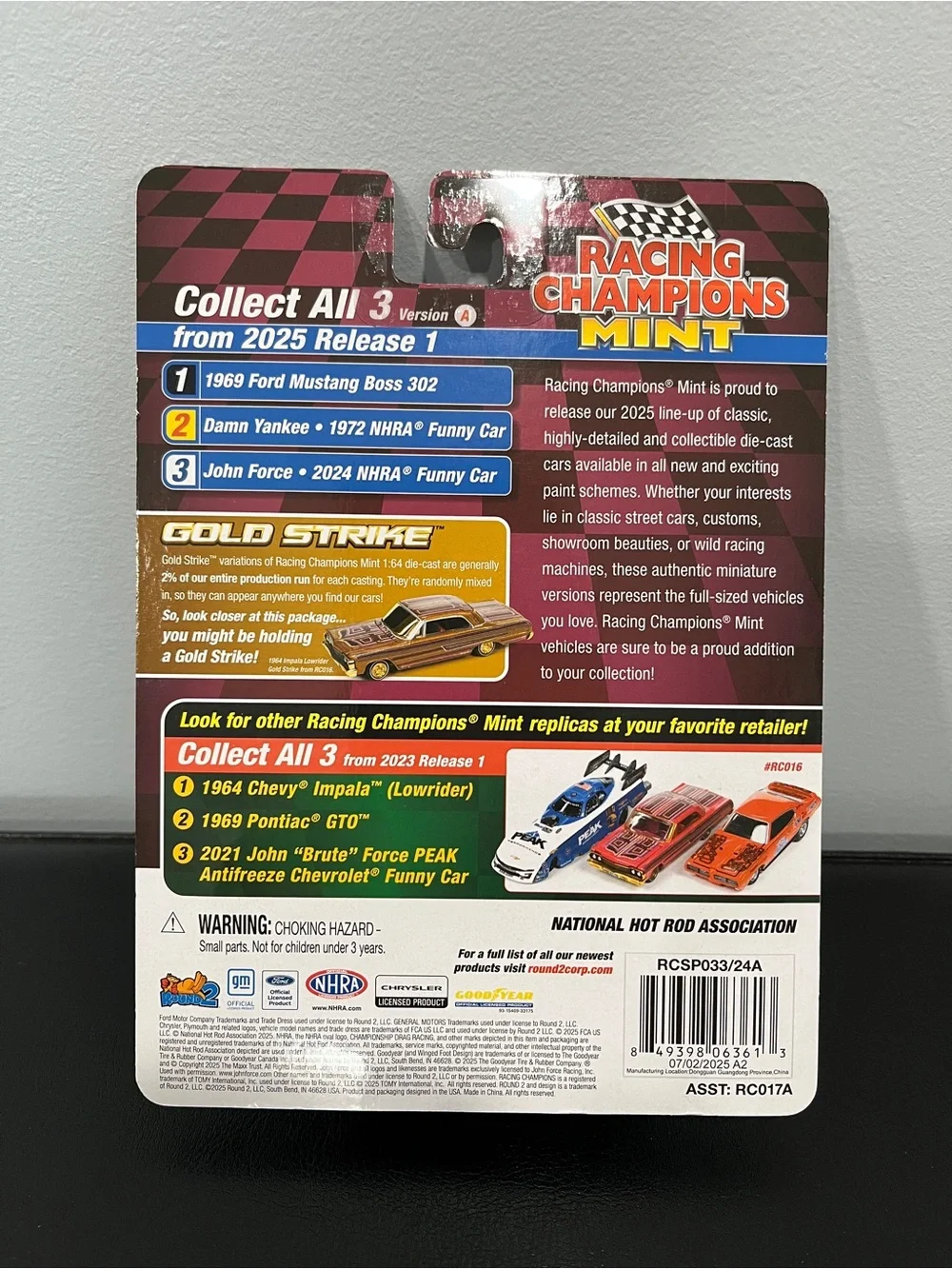 Racing Champions Mint John Force #3 PEAK Chevy Camaro Funny Car - Gold Chase